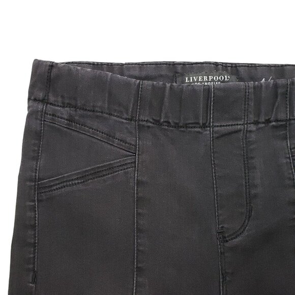 Liverpool Moto‎ Jeans Womens 4 Black Pull On Mid Rise Ankle Zipper - Picture 3 of 10